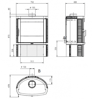 Печь La NORDICA Печь Jennifer 2.0 Nero (черный)