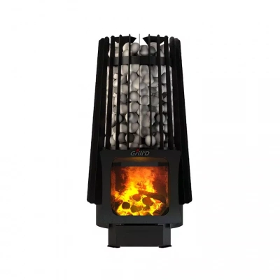 Печь дровяная для бани и сауны GRILL'D Cometa Vega 180 Short Window Max дровяная