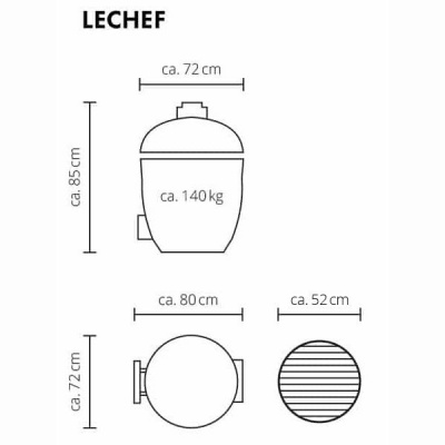 Электрический гриль MONOLITH LeCHEF BBQ GURU PRO - чёрный + три керамические ножки + комплектуающие