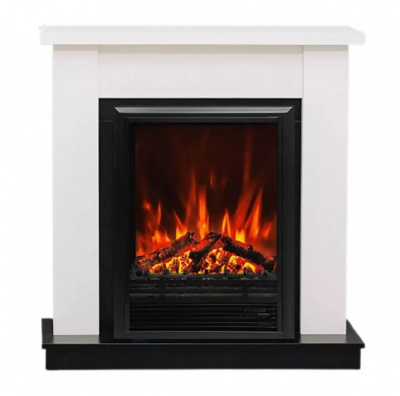 Портал для электрокамина ELEKAM Baltimore (ЛДСП) под очаги Velar, Spark, Vegas, белый / черный