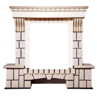 Портал для электрокамина INTER-FLAME Экстер М угловой под классику бежевый