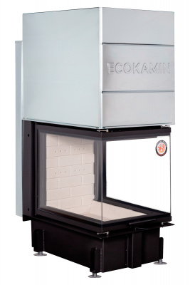 Каминная топка Экокамин ДЕЛЬТА 700P три стекла подовое горение принтинг