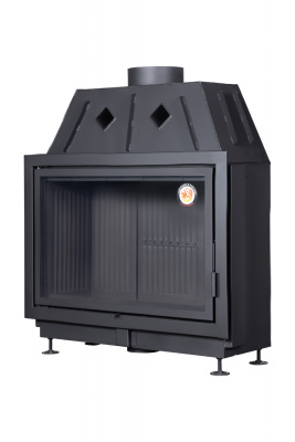 Каминная топка Экокамин АЛЬФА 1000B черный шамот — купить с доставкой