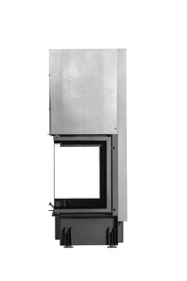 Каминная топка Экокамин ДЕЛЬТА 1000BV три стекла принтинг черный шамот, вертикальная ламель