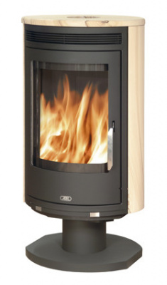 Печь-камин ABX Arktis 8, поворотный, черный, песчаник, с верхней плитой