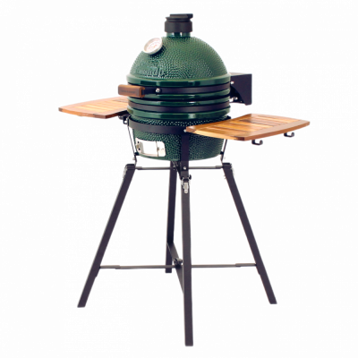 Керамический гриль Green Kamado II S (Диаметр решетки 34 см), высокая портативная подставка, боковые столики