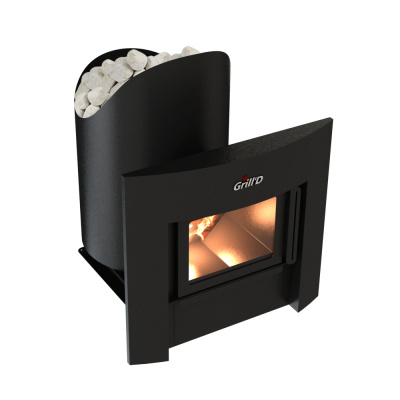 Печь дровяная для бани и сауны GRILL'D Aurora 180 Window дровяная