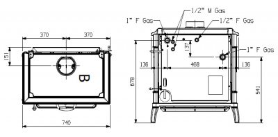 Дровяная печь La NORDICA TermoIsotta D.S.A. с водяным контуром