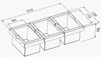 Модульные гриль- кухни индивидуальных конфигураций  Модуль из трёх контейнеров REGINOX (R22993)