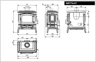 Дровяная печь La NORDICA ISETTA Evo 4.0 (без патрубка)